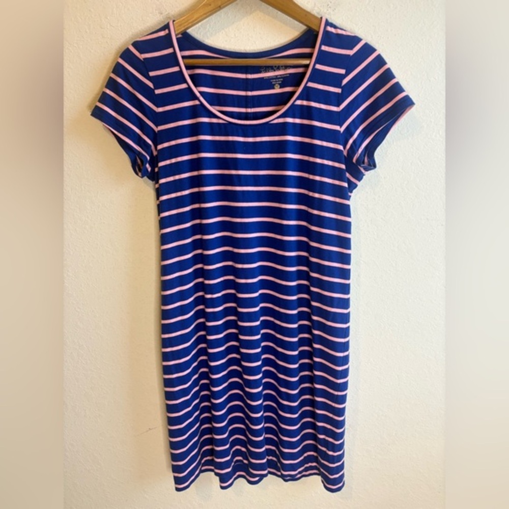 Lilly Pulitzer Women’s Medium Striped Beacon Dress Short Sleeve Blue Pink